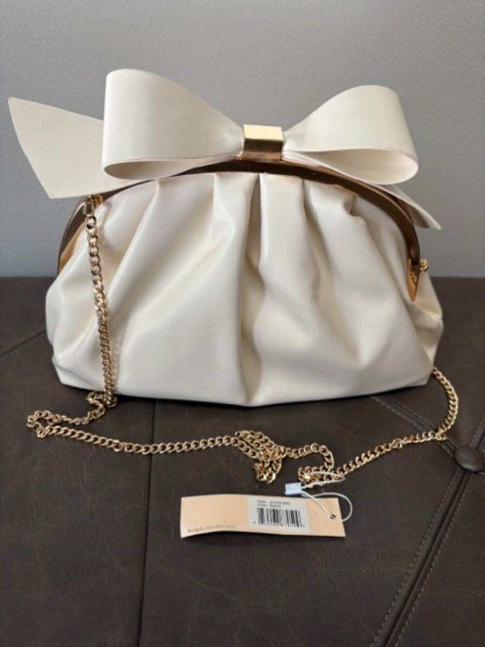 Jewel Badgley Mischka Gold Frame Clutch Crossbody Evening Bag NWT